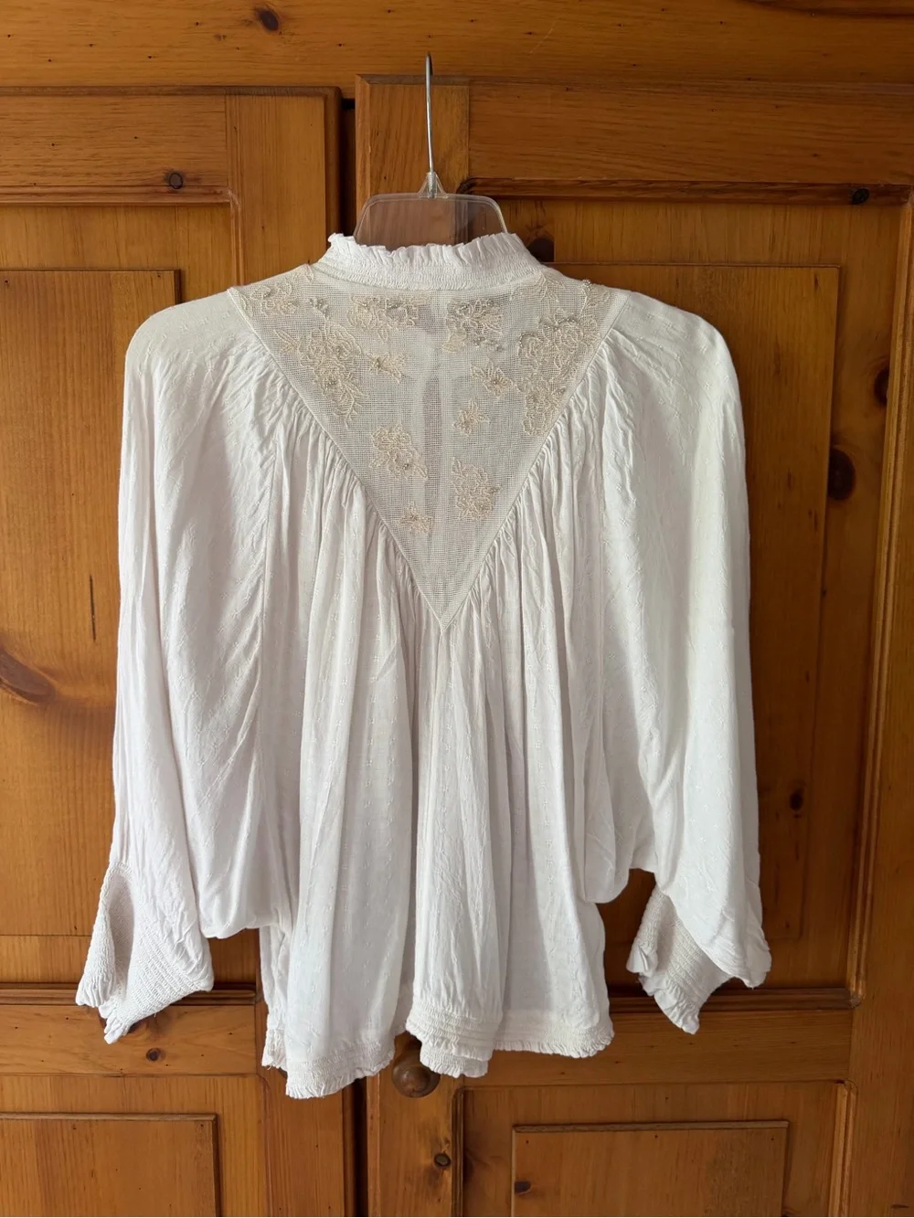 Anthropologie Women's Off White Lace-Detail Peasant Blouse Size M - Picture 5 of 5